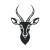 Antelope Head Silhouette Vinyl Car Decal Sticker – Waterproof & UV-Resistant 4.0"