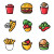 Fast Food Icons Vector Vinyl Car Decal Sticker – Waterproof & UV-Resistant 4.0"