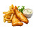 Front View Fish Chips Vinyl Car Decal Sticker – Waterproof & UV-Resistant 4.0"