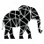 Minimalist Geometric Elephant Vinyl Car Decal Sticker – Waterproof & UV-Resistant 4.0"