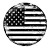 Round American Flag Black White Vinyl Car Decal Sticker – Waterproof & UV-Resistant 4.0"