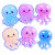 Smiling Jellyfish Stickers Grid Vinyl Car Decal Sticker – Waterproof & UV-Resistant 4.0"