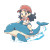Smiling Woman Dolphin Anime Vinyl Car Decal Sticker – Waterproof & UV-Resistant 4.0"