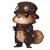 Steampunk Nutria Chibi Vinyl Car Decal Sticker – Waterproof & UV-Resistant 4.0"