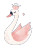 Swan Crown Pink Navy Vinyl Car Decal Sticker – Waterproof & UV-Resistant 4.0"