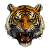 Tiger Head Illustration Vinyl Car Decal Sticker – Waterproof & UV-Resistant 4.0"