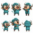 Turquoise Buffalo Tai Chi Vinyl Car Decal Sticker – Waterproof & UV-Resistant 4.0"