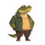 Wise Crocodile Character Vinyl Car Decal Sticker – Waterproof & UV-Resistant 4.0"