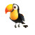 Yellow Toucan Cartoon Branch Vinyl Car Decal Sticker – Waterproof & UV-Resistant 4.0"