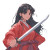 Inuyasha With Sword Vinyl Car Decal Sticker – Waterproof & UV-Resistant 8"