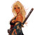 Samurai Girl Blondy Vinyl Car Decal Sticker – Waterproof & UV-Resistant 8"