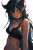 Red Tiefling Girl Vinyl Car Decal Sticker – Waterproof & UV-Resistant 8"