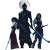 Moonlit Ninja Trio Vinyl Car Decal Sticker – Waterproof & UV-Resistant 8"