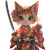 Sakura Cat Warrior Vinyl Car Decal Sticker – Waterproof & UV-Resistant 8"