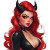 Cute Devil Lady Vinyl Car Decal Sticker – Waterproof & UV-Resistant 8"