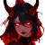 Demon Girl Portrait Vinyl Car Decal Sticker – Waterproof & UV-Resistant 8"