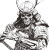 Skeletal Samurai Vinyl Car Decal Sticker – Waterproof & UV-Resistant 8"