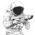 Astronaut With Rifle Vinyl Car Decal Sticker – Waterproof & UV-Resistant 8"