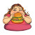 Greedy Girl Eating Vinyl Car Decal Sticker – Waterproof & UV-Resistant 8"