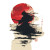 Abstract Ukiyo-E Ronin Vinyl Car Decal Sticker – Waterproof & UV-Resistant 8"