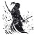 Simple Samurai Silhouette Vinyl Car Decal Sticker – Waterproof & UV-Resistant 8"