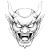 Hannya Mask Art V2 Vinyl Car Decal Sticker – Waterproof & UV-Resistant 8"
