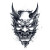 Japanese Oni Mask V3 Vinyl Car Decal Sticker – Waterproof & UV-Resistant 8"