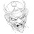 Samurai Mask Coloring V2 Vinyl Car Decal Sticker – Waterproof & UV-Resistant 8"