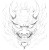 Oni Mask Drawing V3 Vinyl Car Decal Sticker – Waterproof & UV-Resistant 8"