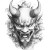 Oni Mask Tattoo V17 Vinyl Car Decal Sticker – Waterproof & UV-Resistant 8"