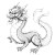 Azure Dragon Line Art Vinyl Car Decal Sticker – Waterproof & UV-Resistant 8"