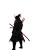 Samurai Moon Silhouette Vinyl Car Decal Sticker – Waterproof & UV-Resistant 8"