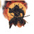 Fiery Samurai Vinyl Car Decal Sticker – Waterproof & UV-Resistant 8"