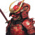 Red Samurai Armor Vinyl Car Decal Sticker – Waterproof & UV-Resistant 8"