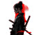 Red Black Samurai V2 Vinyl Car Decal Sticker – Waterproof & UV-Resistant 8"