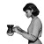 60S Coffee Preparation Vinyl Car Decal Sticker – Waterproof & UV-Resistant 8"