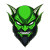 Green Devil Mascot Vinyl Car Decal Sticker – Waterproof & UV-Resistant 8"