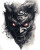 Hannya Mask V9 Vinyl Car Decal Sticker – Waterproof & UV-Resistant 8"