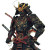 Dark Cyborg Samurai Vinyl Car Decal Sticker – Waterproof & UV-Resistant 8"