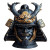 Ornate Samurai Helmet Vinyl Car Decal Sticker – Waterproof & UV-Resistant 8"