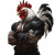 Rooster Warrior Vinyl Car Decal Sticker – Waterproof & UV-Resistant 8"