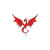 Red Dragon Logo V6 Vinyl Car Decal Sticker – Waterproof & UV-Resistant 8"