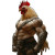 Armored Rooster Warrior Vinyl Car Decal Sticker – Waterproof & UV-Resistant 8"