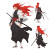 Three-Headed Swordsman Vinyl Car Decal Sticker – Waterproof & UV-Resistant 8"