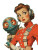 Retro Futurism Duo Vinyl Car Decal Sticker – Waterproof & UV-Resistant 8"