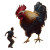 Majestic Rooster Attack Vinyl Car Decal Sticker – Waterproof & UV-Resistant 8"