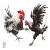 Rooster Fight Stamp Vinyl Car Decal Sticker – Waterproof & UV-Resistant 8"