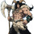 Warrior Hybrid Character Vinyl Car Decal Sticker – Waterproof & UV-Resistant 8"