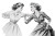1950S Women Fighting Vinyl Car Decal Sticker – Waterproof & UV-Resistant 8"