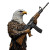 Eagle Guarding Flag Vinyl Car Decal Sticker – Waterproof & UV-Resistant 8"